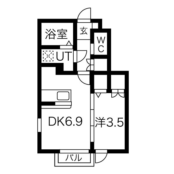 シェルテ河原町A 間取り