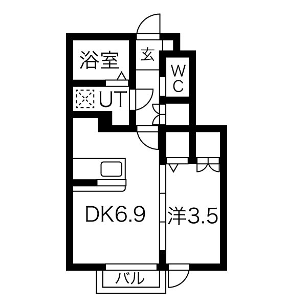 シェルテ河原町A 間取り