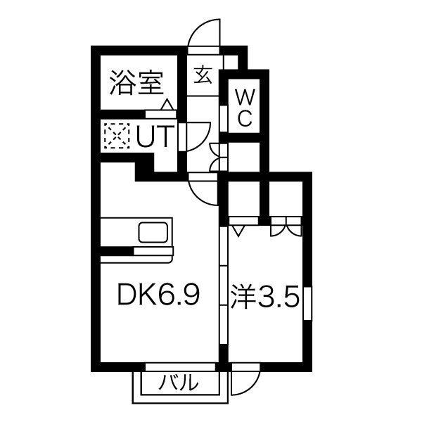 シェルテ河原町A 間取り